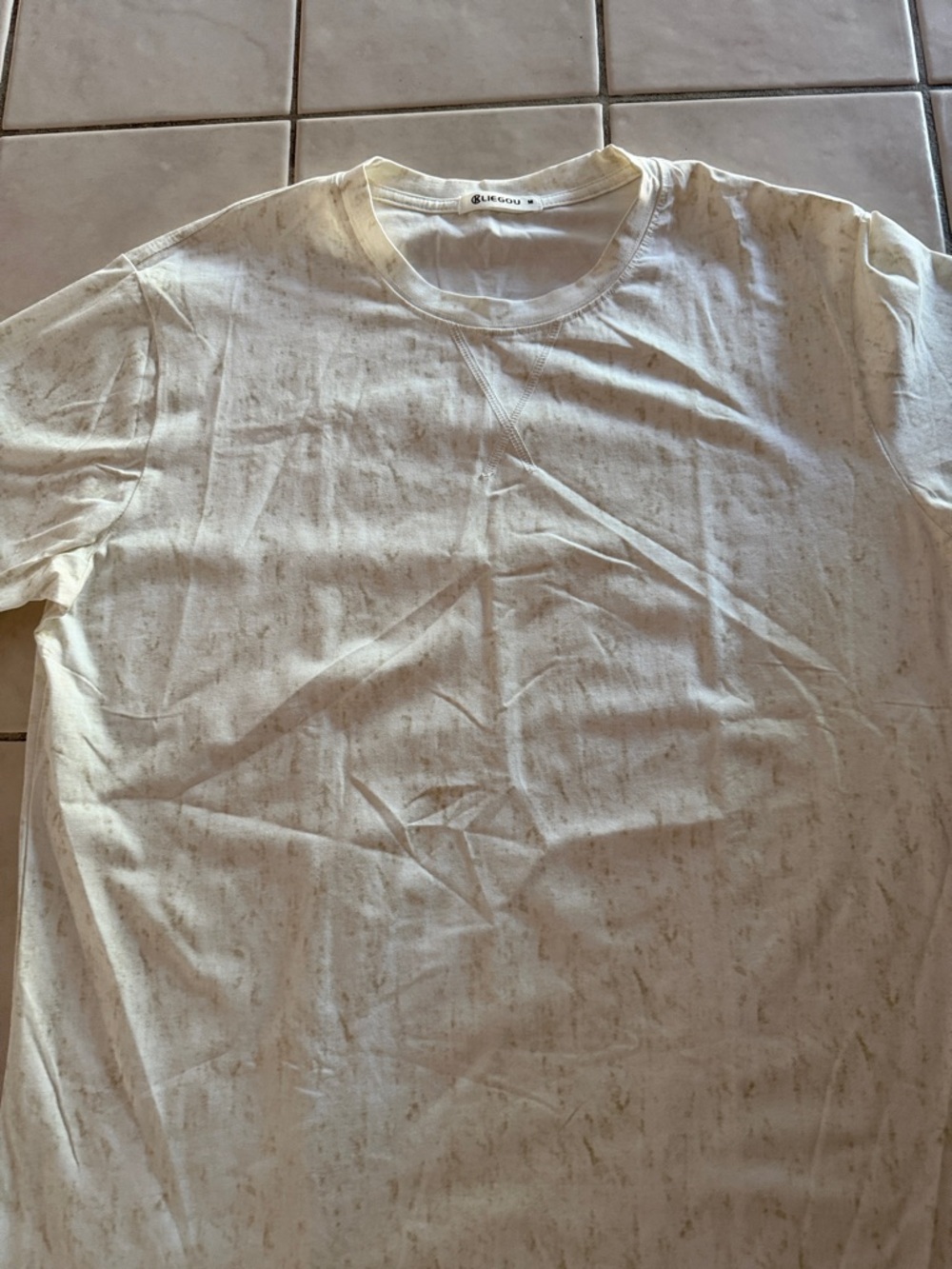 Men's Crew Neck T-Shirt - Cream Heather